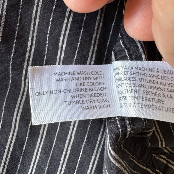 Old Navy Men's Striped Short Sleeve Casual Dress Shirt Black X-Large Preppy ON - Picture 8 of 13